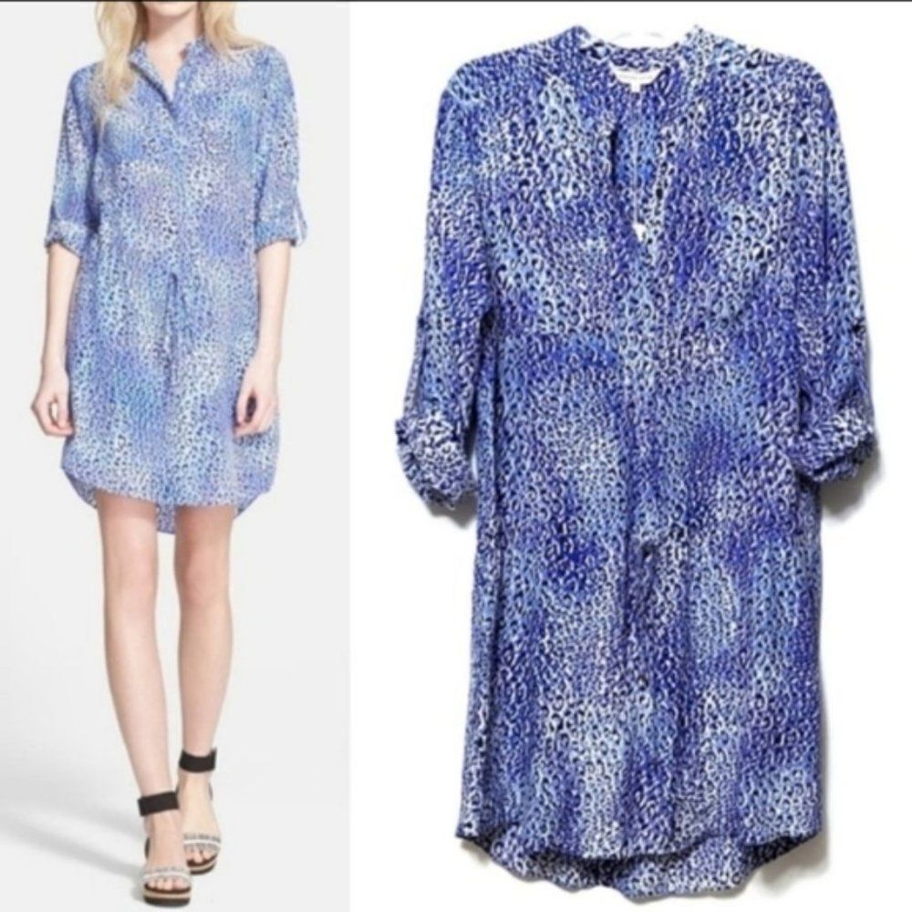 NWT REBECCA TAYLOR Leo Fever Silk Shirt Dress 6 - Picture 8 of 8